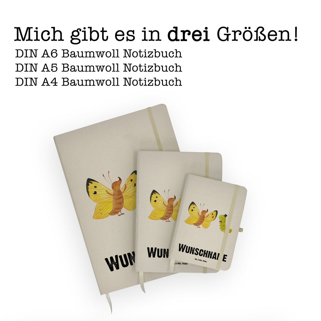 DIN A4 Personalisiertes Notizbuch Raupe & Schmetterling Personalisiertes Notizbuch, Notizbuch mit Namen, Notizbuch bedrucken, Personalisierung, Namensbuch, Namen, Tiermotive, Gute Laune, lustige Sprüche, Tiere, Raupe, Schmetterling, Zitronenfalter, Entwicklung, Erwachsen werden, Kokon, Hut, Hütchen, Schönheit, Aufwachsen