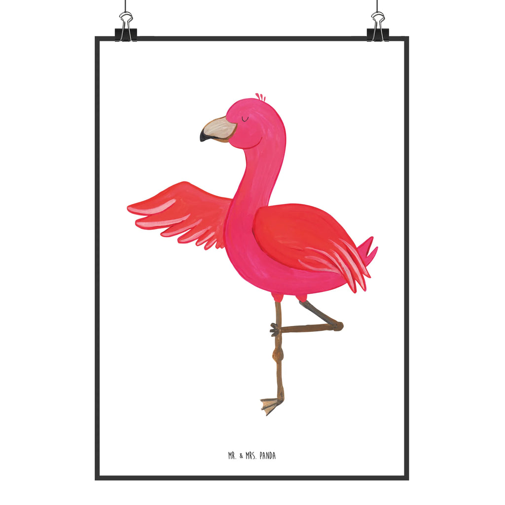 Poster Flamingo Yoga Poster, Wandposter, Bild, Wanddeko, Küchenposter, Kinderposter, Wanddeko Bild, Raumdekoration, Wanddekoration, Handgemaltes Poster, Mr. & Mrs. Panda Poster, Designposter, Kunstdruck, Posterdruck, Flamingo, Vogel, Yoga, Namaste, Achtsamkeit, Yoga-Übung, Entspannung, Ärger, Aufregen, Tiefenentspannung