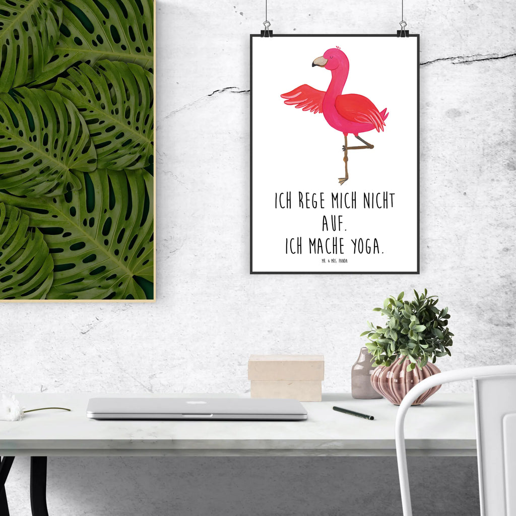 Poster Flamingo Yoga Poster, Wandposter, Bild, Wanddeko, Küchenposter, Kinderposter, Wanddeko Bild, Raumdekoration, Wanddekoration, Handgemaltes Poster, Mr. & Mrs. Panda Poster, Designposter, Kunstdruck, Posterdruck, Flamingo, Vogel, Yoga, Namaste, Achtsamkeit, Yoga-Übung, Entspannung, Ärger, Aufregen, Tiefenentspannung