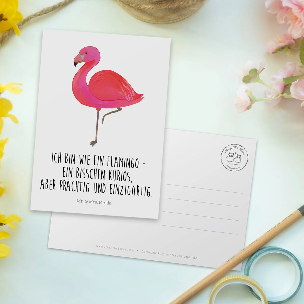 Postkarte Flamingo Classic Postkarte, Karte, Geschenkkarte, Grußkarte, Einladung, Ansichtskarte, Geburtstagskarte, Einladungskarte, Dankeskarte, Ansichtskarten, Einladung Geburtstag, Einladungskarten Geburtstag, Flamingo, Einzigartig, Selbstliebe, Stolz, ich, für mich, Spruch, Freundin, Freundinnen, Außenseiter, Sohn, Tochter, Geschwister