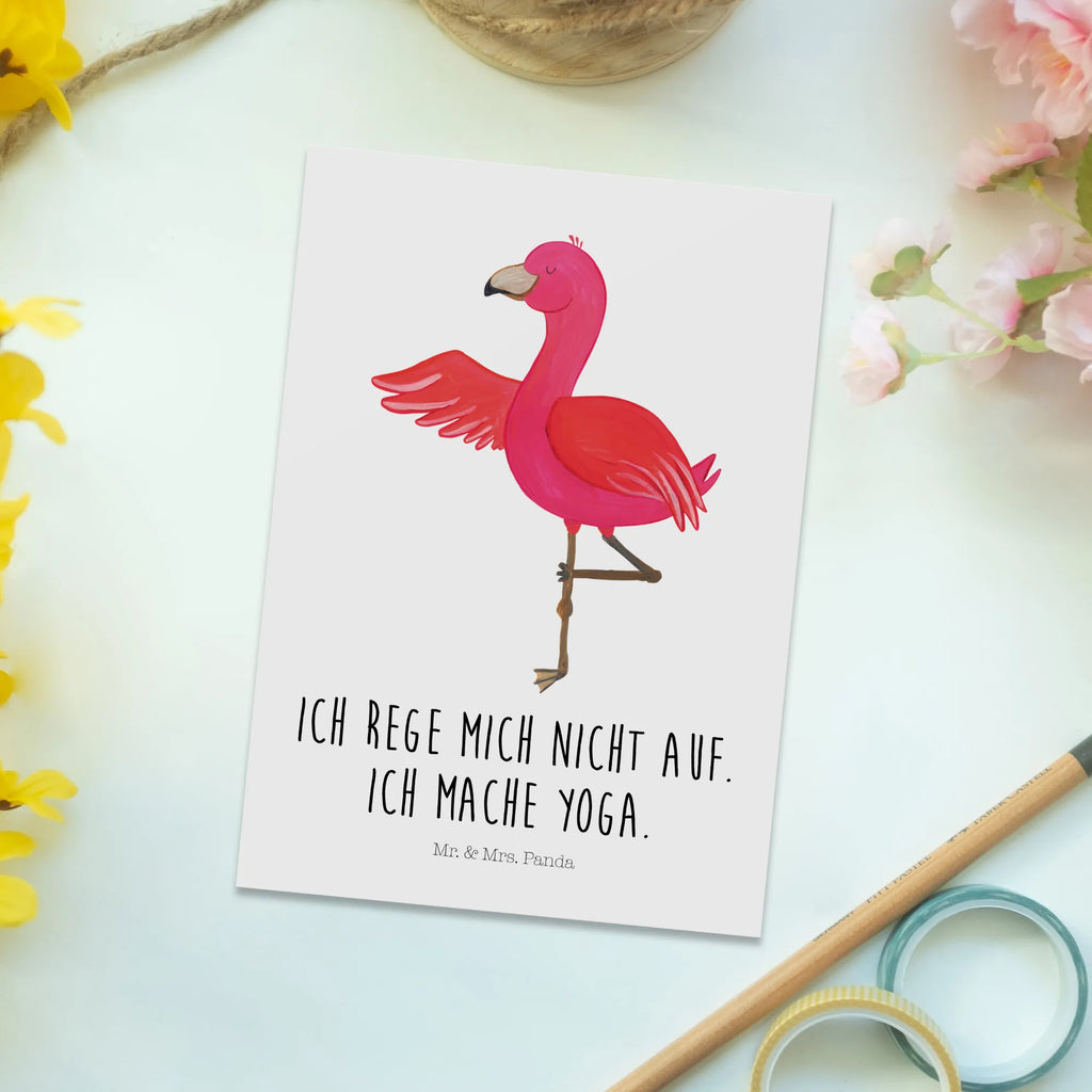 Postkarte Flamingo Yoga Postkarte, Karte, Geschenkkarte, Grußkarte, Einladung, Ansichtskarte, Geburtstagskarte, Einladungskarte, Dankeskarte, Ansichtskarten, Einladung Geburtstag, Einladungskarten Geburtstag, Flamingo, Vogel, Yoga, Namaste, Achtsamkeit, Yoga-Übung, Entspannung, Ärger, Aufregen, Tiefenentspannung