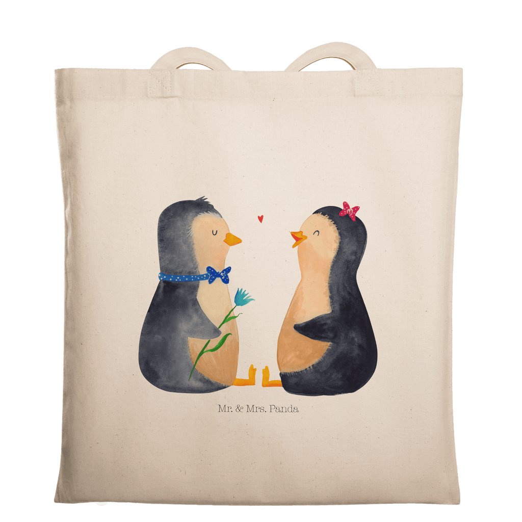 Tragetasche Pinguin Pärchen Beuteltasche, Beutel, Einkaufstasche, Jutebeutel, Stoffbeutel, Tasche, Shopper, Umhängetasche, Strandtasche, Schultertasche, Stofftasche, Tragetasche, Badetasche, Jutetasche, Einkaufstüte, Laptoptasche, Pinguin, Pinguine, Liebe, Liebespaar, Liebesbeweis, Liebesgeschenk, Verlobung, Jahrestag, Hochzeitstag, Hochzeit, Hochzeitsgeschenk, große Liebe, Traumpaar