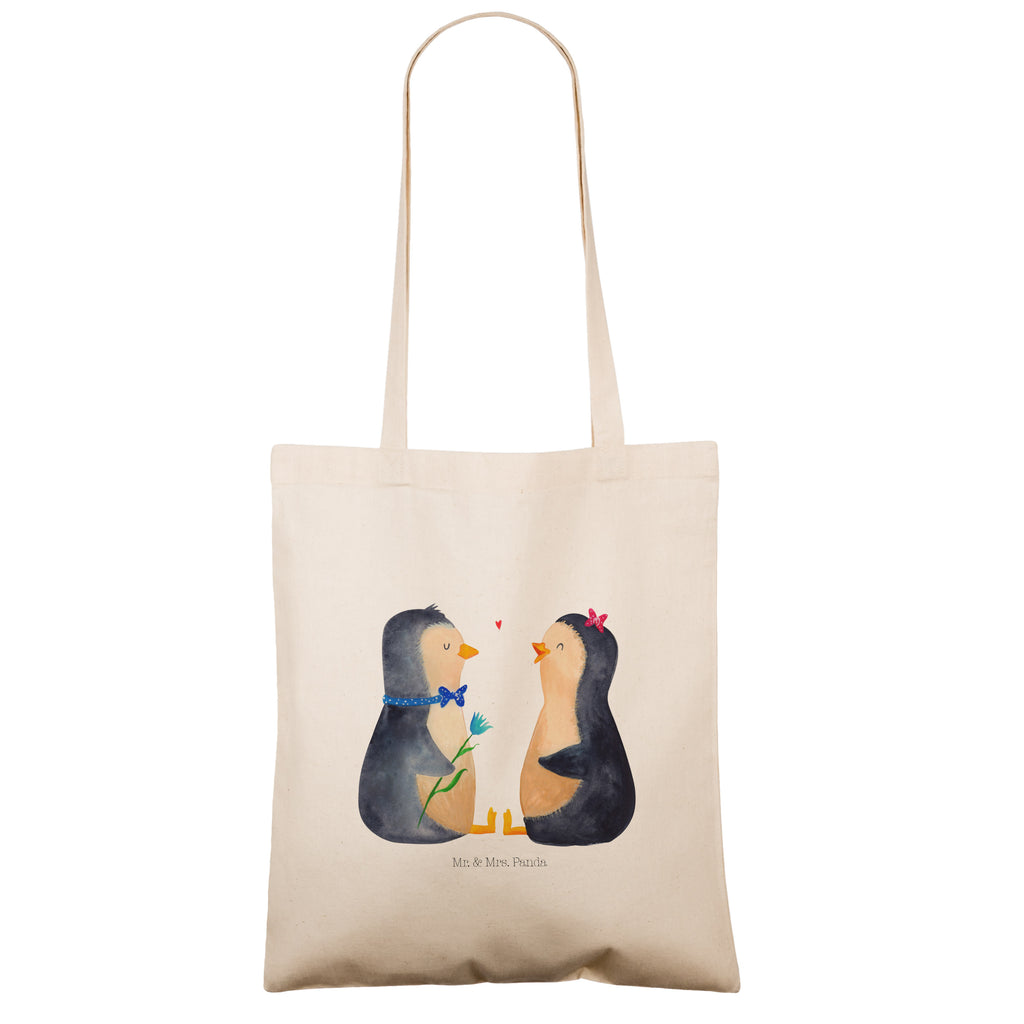 Tragetasche Pinguin Pärchen Beuteltasche, Beutel, Einkaufstasche, Jutebeutel, Stoffbeutel, Tasche, Shopper, Umhängetasche, Strandtasche, Schultertasche, Stofftasche, Tragetasche, Badetasche, Jutetasche, Einkaufstüte, Laptoptasche, Pinguin, Pinguine, Liebe, Liebespaar, Liebesbeweis, Liebesgeschenk, Verlobung, Jahrestag, Hochzeitstag, Hochzeit, Hochzeitsgeschenk, große Liebe, Traumpaar