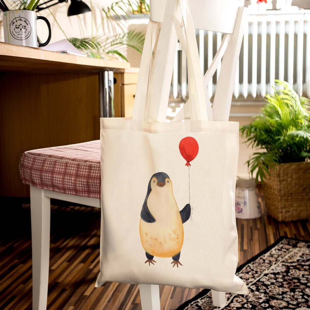 Tragetasche Pinguin Luftballon Beuteltasche, Beutel, Einkaufstasche, Jutebeutel, Stoffbeutel, Tasche, Shopper, Umhängetasche, Strandtasche, Schultertasche, Stofftasche, Tragetasche, Badetasche, Jutetasche, Einkaufstüte, Laptoptasche, Pinguin, Pinguine, Luftballon, Tagträume, Lebenslust, Geschenk Freundin, Geschenkidee, beste Freundin, Motivation, Neustart, neues Leben, Liebe, Glück