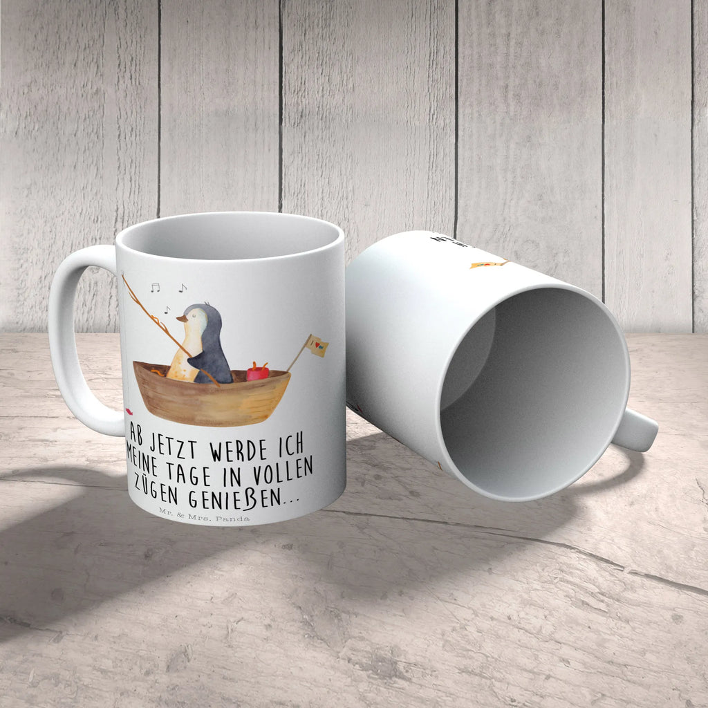 Tasse Pinguin Angelboot Tasse, Kaffeetasse, Teetasse, Becher, Kaffeebecher, Teebecher, Keramiktasse, Porzellantasse, Büro Tasse, Geschenk Tasse, Tasse Sprüche, Tasse Motive, Kaffeetassen, Tasse bedrucken, Designer Tasse, Cappuccino Tassen, Schöne Teetassen, Pinguin, Pinguine, Angeln, Boot, Angelboot, Lebenslust, Leben, genießen, Motivation, Neustart, Neuanfang, Trennung, Scheidung, Geschenkidee Liebeskummer