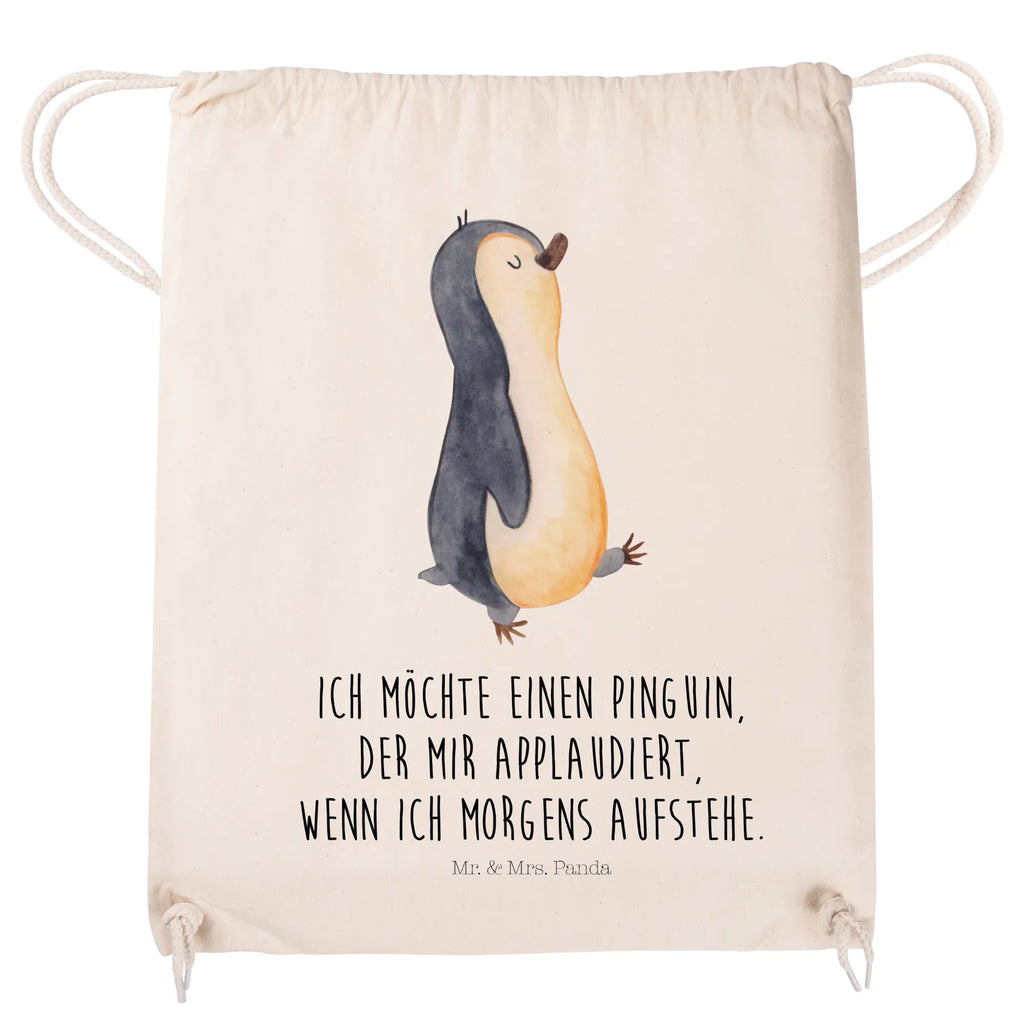 Sportbeutel Pinguin marschierend Sportbeutel, Turnbeutel, Beutel, Sporttasche, Tasche, Stoffbeutel, Sportbeutel Kinder, Gymsack, Beutel Rucksack, Kleine Sporttasche, Sportzubehör, Turnbeutel Baumwolle, Pinguin, Pinguine, Frühaufsteher, Langschläfer, Bruder, Schwester, Familie