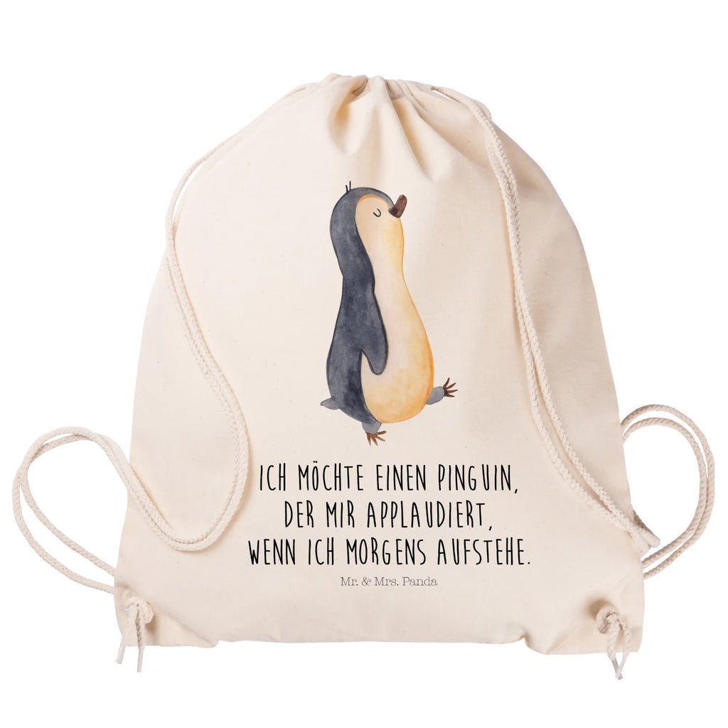 Sportbeutel Pinguin marschierend Sportbeutel, Turnbeutel, Beutel, Sporttasche, Tasche, Stoffbeutel, Sportbeutel Kinder, Gymsack, Beutel Rucksack, Kleine Sporttasche, Sportzubehör, Turnbeutel Baumwolle, Pinguin, Pinguine, Frühaufsteher, Langschläfer, Bruder, Schwester, Familie