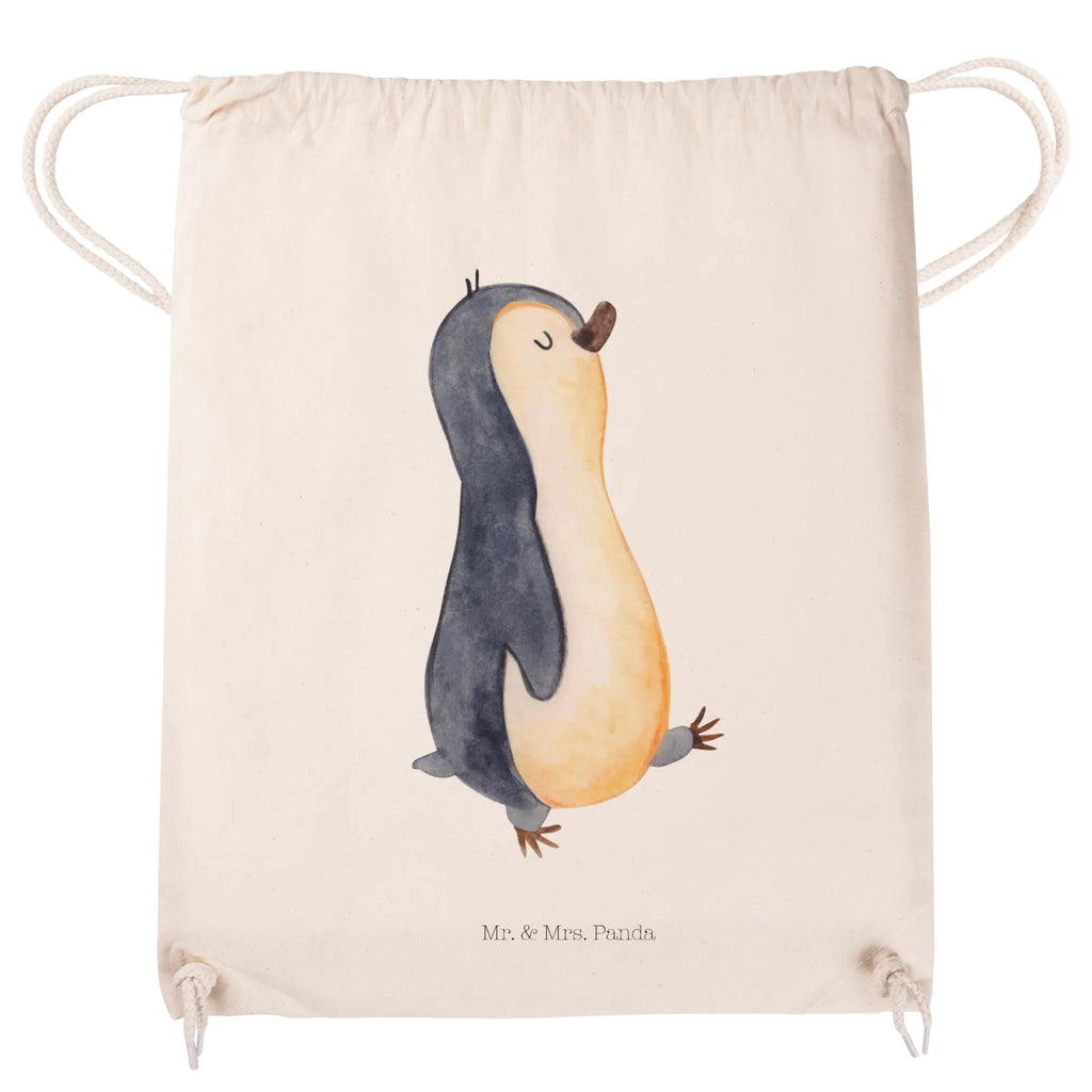 Sportbeutel Pinguin marschierend Sportbeutel, Turnbeutel, Beutel, Sporttasche, Tasche, Stoffbeutel, Sportbeutel Kinder, Gymsack, Beutel Rucksack, Kleine Sporttasche, Sportzubehör, Turnbeutel Baumwolle, Pinguin, Pinguine, Frühaufsteher, Langschläfer, Bruder, Schwester, Familie