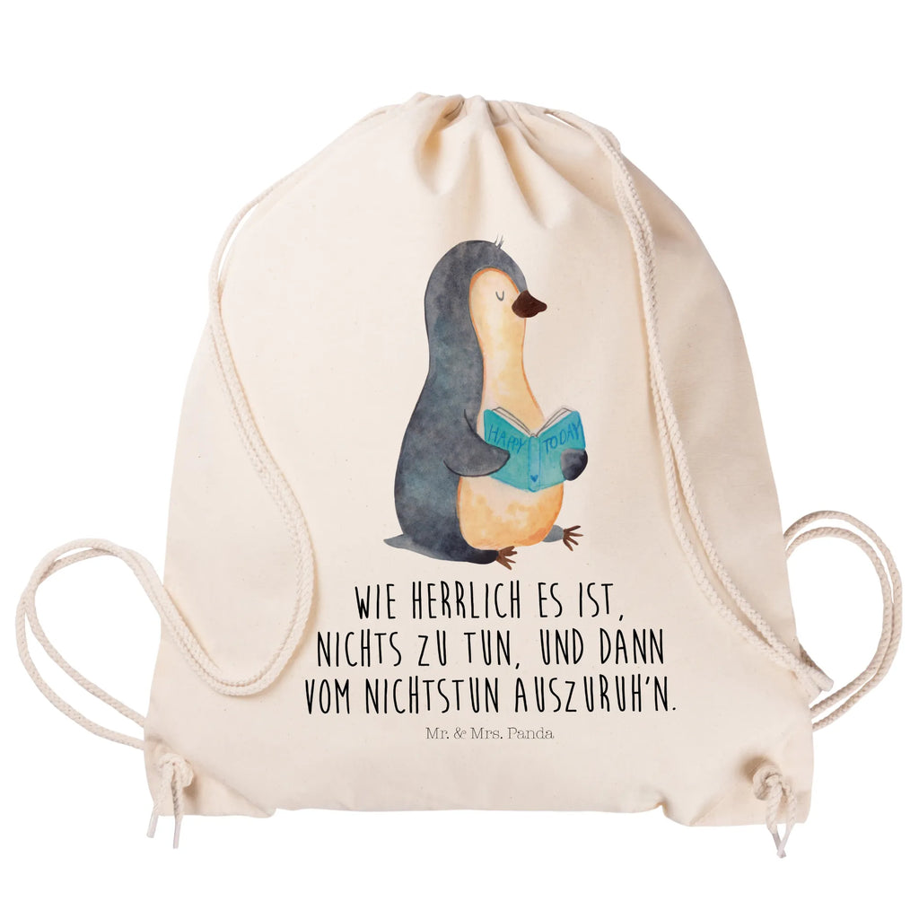 Sportbeutel Pinguin Buch Sportbeutel, Turnbeutel, Beutel, Sporttasche, Tasche, Stoffbeutel, Sportbeutel Kinder, Gymsack, Beutel Rucksack, Kleine Sporttasche, Sportzubehör, Turnbeutel Baumwolle, Pinguin, Pinguine, Buch, Lesen, Bücherwurm, Nichtstun, Faulenzen, Ferien, Urlaub, Freizeit