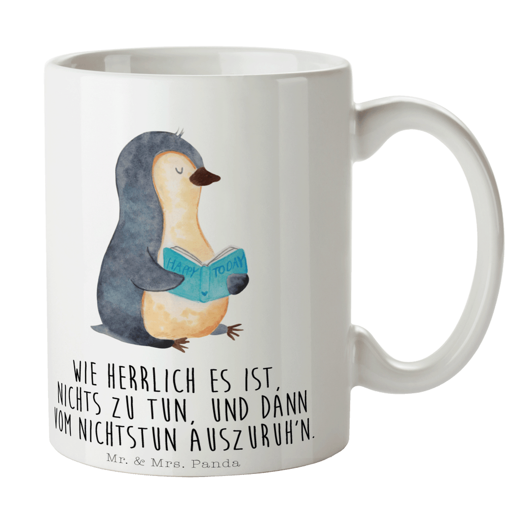 Tasse Pinguin Buch Tasse, Kaffeetasse, Teetasse, Becher, Kaffeebecher, Teebecher, Keramiktasse, Porzellantasse, Büro Tasse, Geschenk Tasse, Tasse Sprüche, Tasse Motive, Kaffeetassen, Tasse bedrucken, Designer Tasse, Cappuccino Tassen, Schöne Teetassen, Pinguin, Pinguine, Buch, Lesen, Bücherwurm, Nichtstun, Faulenzen, Ferien, Urlaub, Freizeit