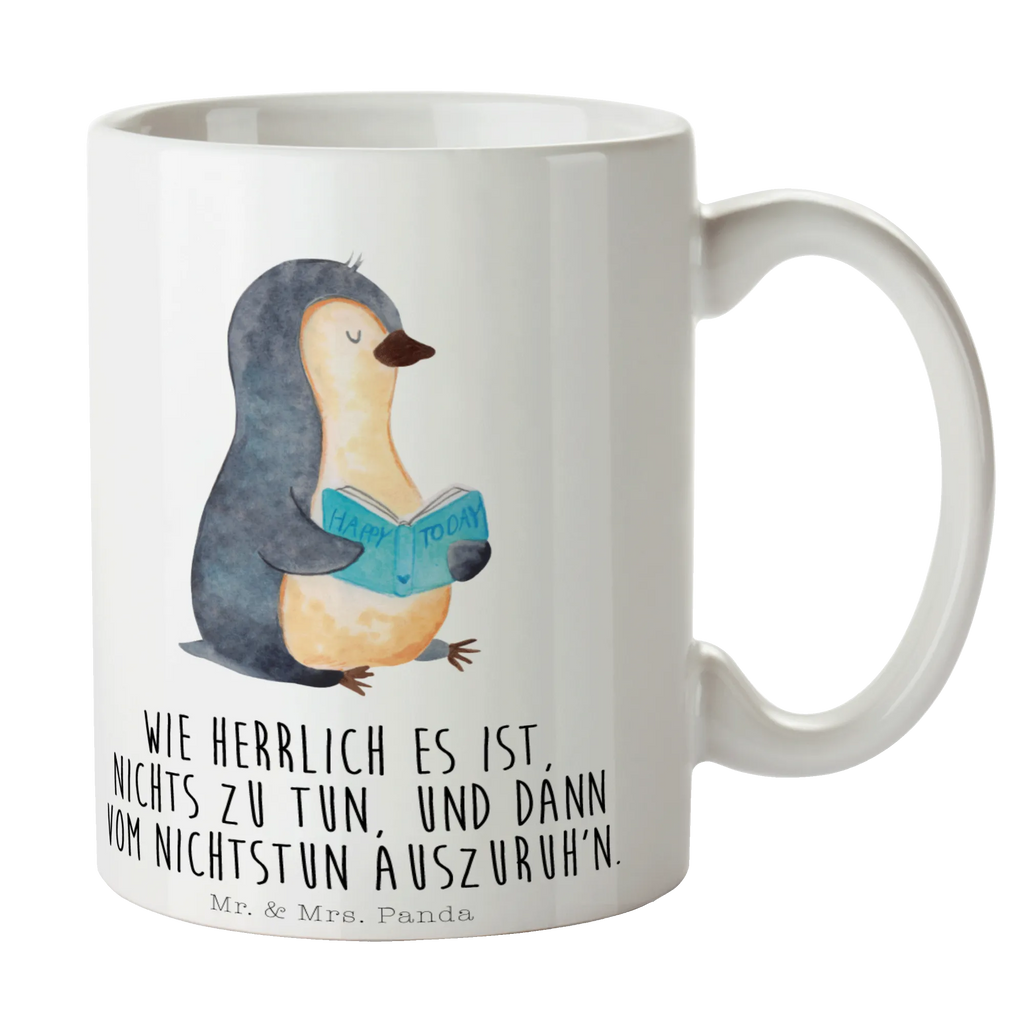 Tasse Pinguin Buch Tasse, Kaffeetasse, Teetasse, Becher, Kaffeebecher, Teebecher, Keramiktasse, Porzellantasse, Büro Tasse, Geschenk Tasse, Tasse Sprüche, Tasse Motive, Kaffeetassen, Tasse bedrucken, Designer Tasse, Cappuccino Tassen, Schöne Teetassen, Pinguin, Pinguine, Buch, Lesen, Bücherwurm, Nichtstun, Faulenzen, Ferien, Urlaub, Freizeit