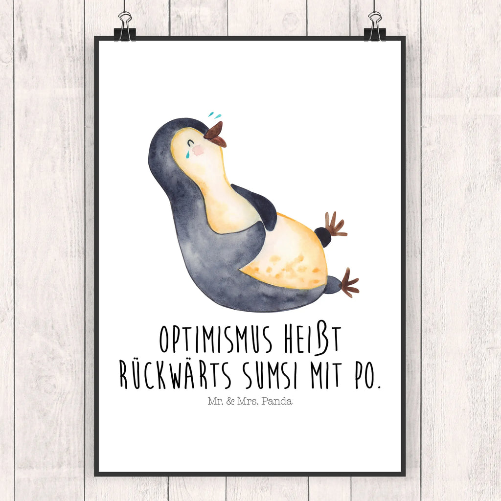 Poster Pinguin Lachen Poster, Wandposter, Bild, Wanddeko, Küchenposter, Kinderposter, Wanddeko Bild, Raumdekoration, Wanddekoration, Handgemaltes Poster, Mr. & Mrs. Panda Poster, Designposter, Kunstdruck, Posterdruck, Pinguin, Pinguine, lustiger Spruch, Optimismus, Fröhlich, Lachen, Humor, Fröhlichkeit