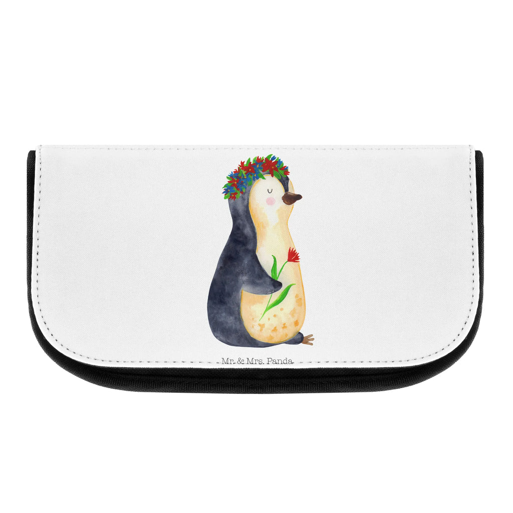 Kosmetiktasche Pinguin Blumen Kosmetikbeutel, Kulturtasche, Kulturbeutel, Schminktasche, Make-Up Tasche, Kosmetiktasche, Beauty Bag, Kosmetiktasche Damen, Make Up Tasche, Kosmetik Tasche, Kosmetiktasche Klein, Kleine Kosmetiktasche, Schminktasche Klein, Kosmetiktasche Mit Fächern, Schminktäschen, Schminke Tasche, Kosmetiktaschen Damen, Beauty Case, Schmink Täschchen, Pinguin, Pinguine, Blumenkranz, Universum, Leben, Wünsche, Ziele, Lebensziele, Motivation, Lebenslust, Liebeskummer, Geschenkidee