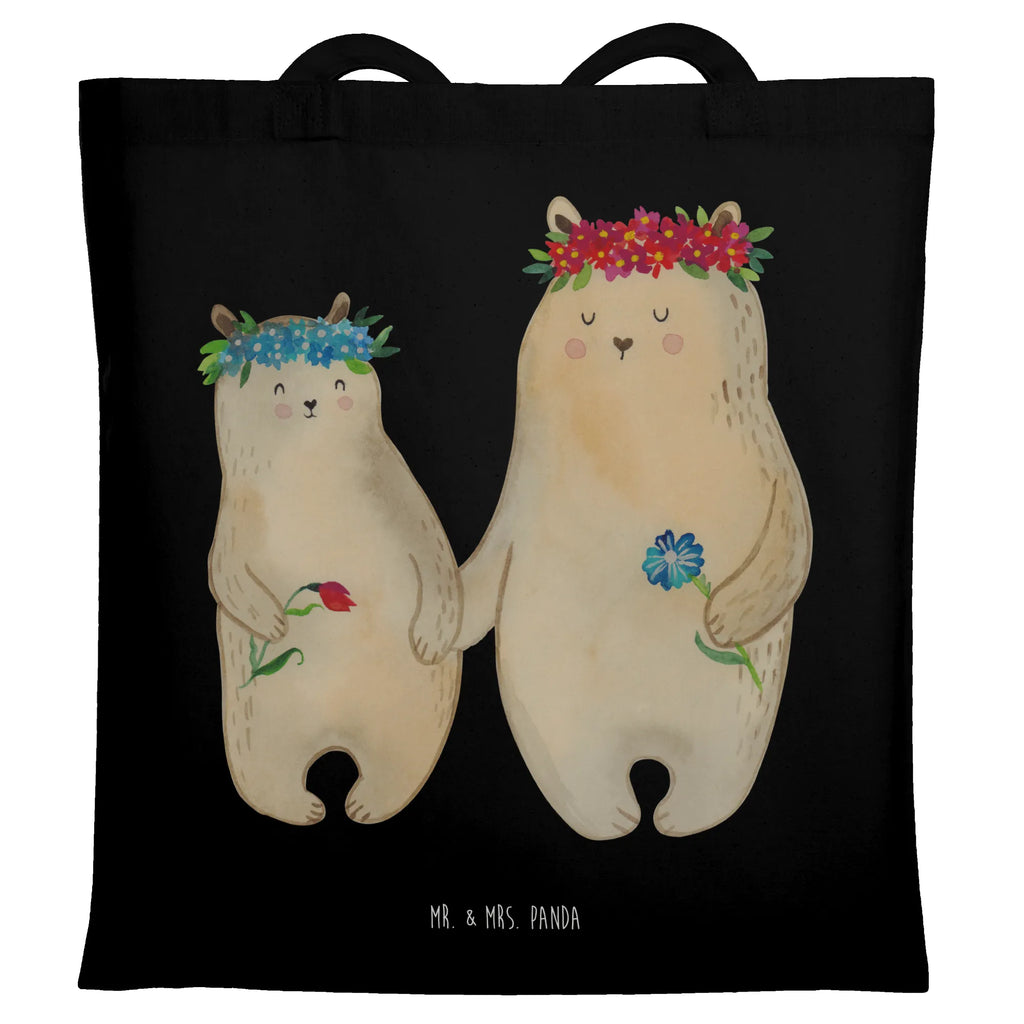 Tragetasche Bären mit Blumenkranz Beuteltasche, Beutel, Einkaufstasche, Jutebeutel, Stoffbeutel, Tasche, Shopper, Umhängetasche, Strandtasche, Schultertasche, Stofftasche, Tragetasche, Badetasche, Jutetasche, Einkaufstüte, Laptoptasche, Familie, Vatertag, Muttertag, Bruder, Schwester, Mama, Papa, Oma, Opa, Bär, Bären, Mutter, Mutti, Mami, Lieblingsmensch, Lieblingsmama, beste Mutter, weltbeste Mama, Geschenk Mama. Muttertag, Tochter, Kind, Kinder, Töchter, Family, Vorbild