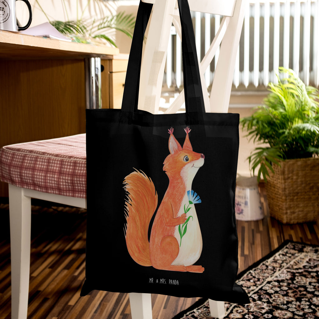 Tragetasche Eichhörnchen Blume Beuteltasche, Beutel, Einkaufstasche, Jutebeutel, Stoffbeutel, Tasche, Shopper, Umhängetasche, Strandtasche, Schultertasche, Stofftasche, Tragetasche, Badetasche, Jutetasche, Einkaufstüte, Laptoptasche, Tiermotive, Gute Laune, lustige Sprüche, Tiere, Eichhörnchen, Eichhorn, Spruch positiv, Lachen, Spaß, Motivation Sprüche, Motivation Bilder, glücklich Spruch, Spruch Deko