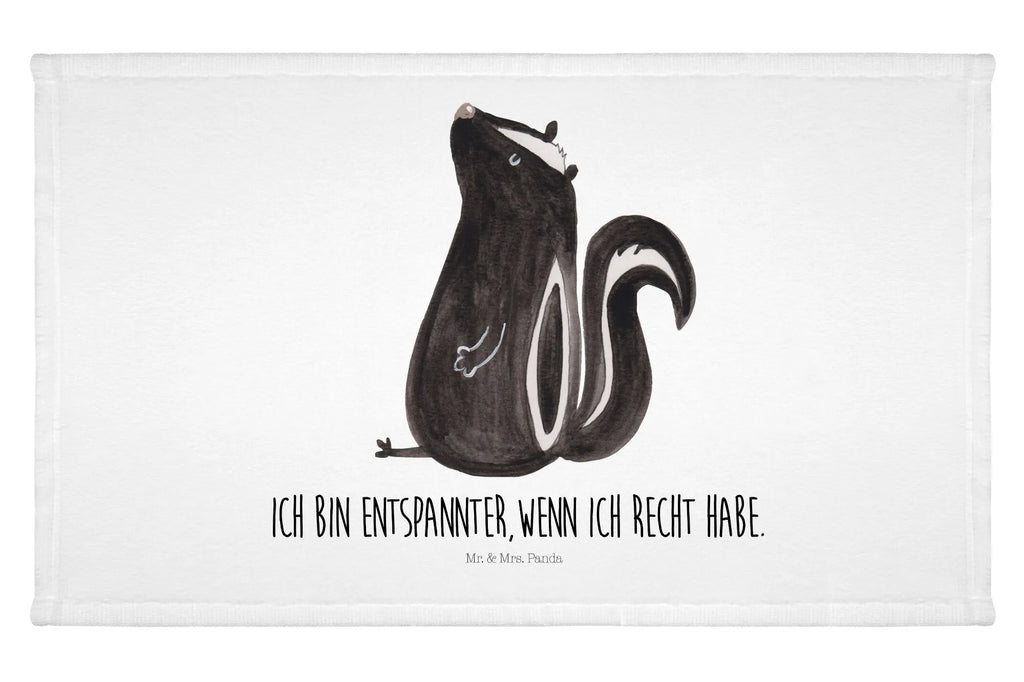 Handtuch Stinktier Sitzen Handtuch, Badehandtuch, Badezimmer, Handtücher, groß, Kinder, Baby, Stinktier, Skunk, Wildtier, Raubtier, Stinker, Stinki, Spruch, Büro, Recht, Besserwisser