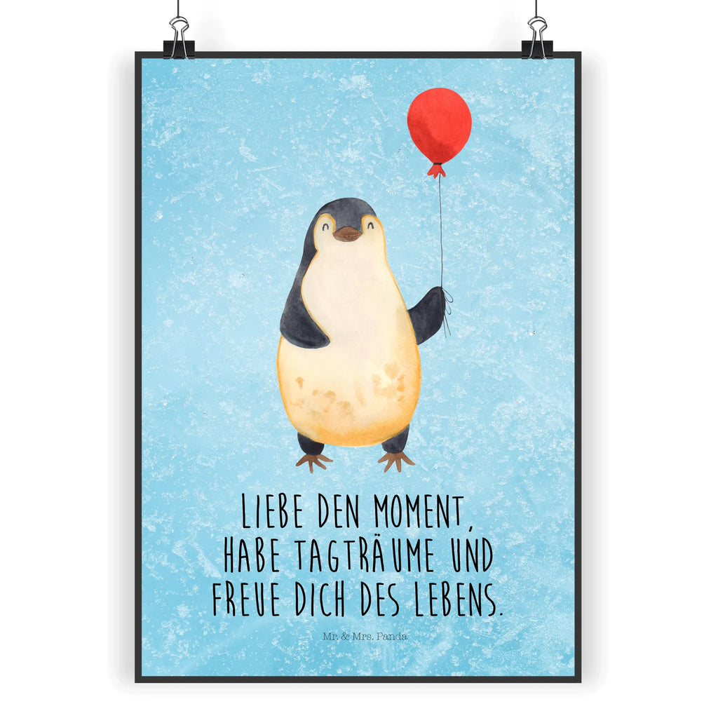 Poster Pinguin Luftballon Poster, Wandposter, Bild, Wanddeko, Küchenposter, Kinderposter, Wanddeko Bild, Raumdekoration, Wanddekoration, Handgemaltes Poster, Mr. & Mrs. Panda Poster, Designposter, Kunstdruck, Posterdruck, Pinguin, Pinguine, Luftballon, Tagträume, Lebenslust, Geschenk Freundin, Geschenkidee, beste Freundin, Motivation, Neustart, neues Leben, Liebe, Glück