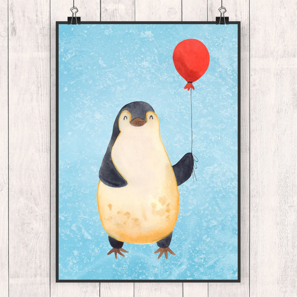 Poster Pinguin Luftballon Poster, Wandposter, Bild, Wanddeko, Küchenposter, Kinderposter, Wanddeko Bild, Raumdekoration, Wanddekoration, Handgemaltes Poster, Mr. & Mrs. Panda Poster, Designposter, Kunstdruck, Posterdruck, Pinguin, Pinguine, Luftballon, Tagträume, Lebenslust, Geschenk Freundin, Geschenkidee, beste Freundin, Motivation, Neustart, neues Leben, Liebe, Glück