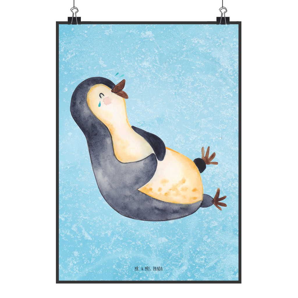 Poster Pinguin Lachen Poster, Wandposter, Bild, Wanddeko, Küchenposter, Kinderposter, Wanddeko Bild, Raumdekoration, Wanddekoration, Handgemaltes Poster, Mr. & Mrs. Panda Poster, Designposter, Kunstdruck, Posterdruck, Pinguin, Pinguine, lustiger Spruch, Optimismus, Fröhlich, Lachen, Humor, Fröhlichkeit