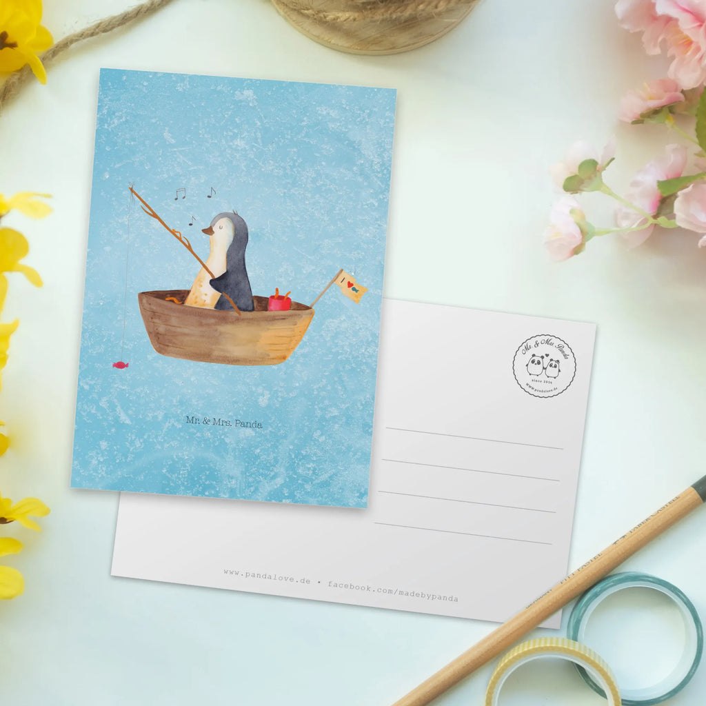 Postkarte Pinguin Angelboot Postkarte, Karte, Geschenkkarte, Grußkarte, Einladung, Ansichtskarte, Geburtstagskarte, Einladungskarte, Dankeskarte, Ansichtskarten, Einladung Geburtstag, Einladungskarten Geburtstag, Pinguin, Pinguine, Angeln, Boot, Angelboot, Lebenslust, Leben, genießen, Motivation, Neustart, Neuanfang, Trennung, Scheidung, Geschenkidee Liebeskummer