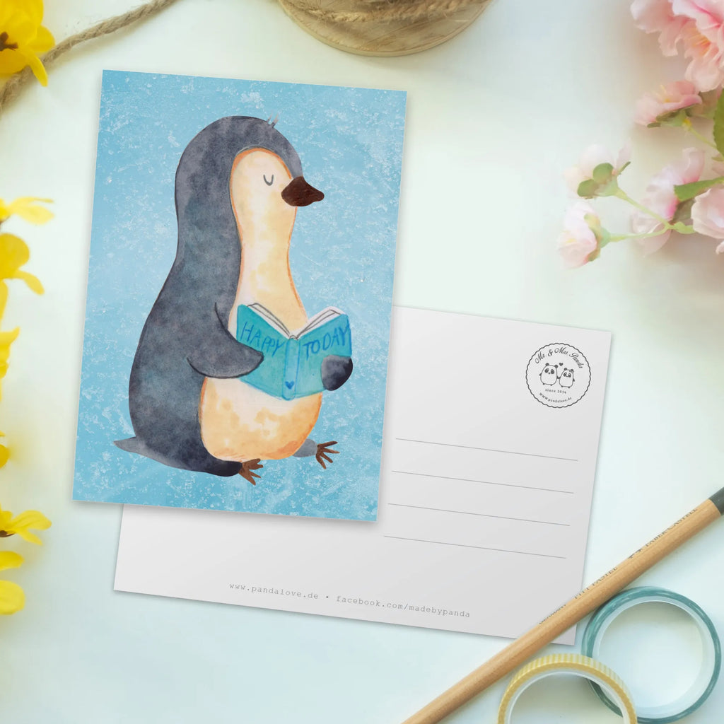 Postkarte Pinguin Buch Postkarte, Karte, Geschenkkarte, Grußkarte, Einladung, Ansichtskarte, Geburtstagskarte, Einladungskarte, Dankeskarte, Ansichtskarten, Einladung Geburtstag, Einladungskarten Geburtstag, Pinguin, Pinguine, Buch, Lesen, Bücherwurm, Nichtstun, Faulenzen, Ferien, Urlaub, Freizeit