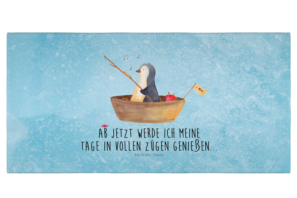 Handtuch Pinguin Angelboot Handtuch, Badehandtuch, Badezimmer, Handtücher, groß, Kinder, Baby, Pinguin, Pinguine, Angeln, Boot, Angelboot, Lebenslust, Leben, genießen, Motivation, Neustart, Neuanfang, Trennung, Scheidung, Geschenkidee Liebeskummer