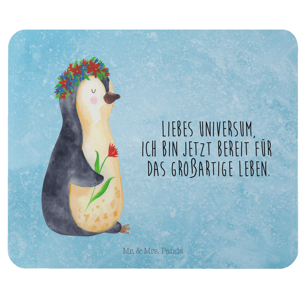 Mauspad Pinguin Blumenkranz Mousepad, Computer zubehör, Büroausstattung, PC Zubehör, Arbeitszimmer, Mauspad, Einzigartiges Mauspad, Designer Mauspad, Mausunterlage, Mauspad Büro, Pinguin, Pinguine, Blumenkranz, Universum, Leben, Wünsche, Ziele, Lebensziele, Motivation, Lebenslust, Liebeskummer, Geschenkidee