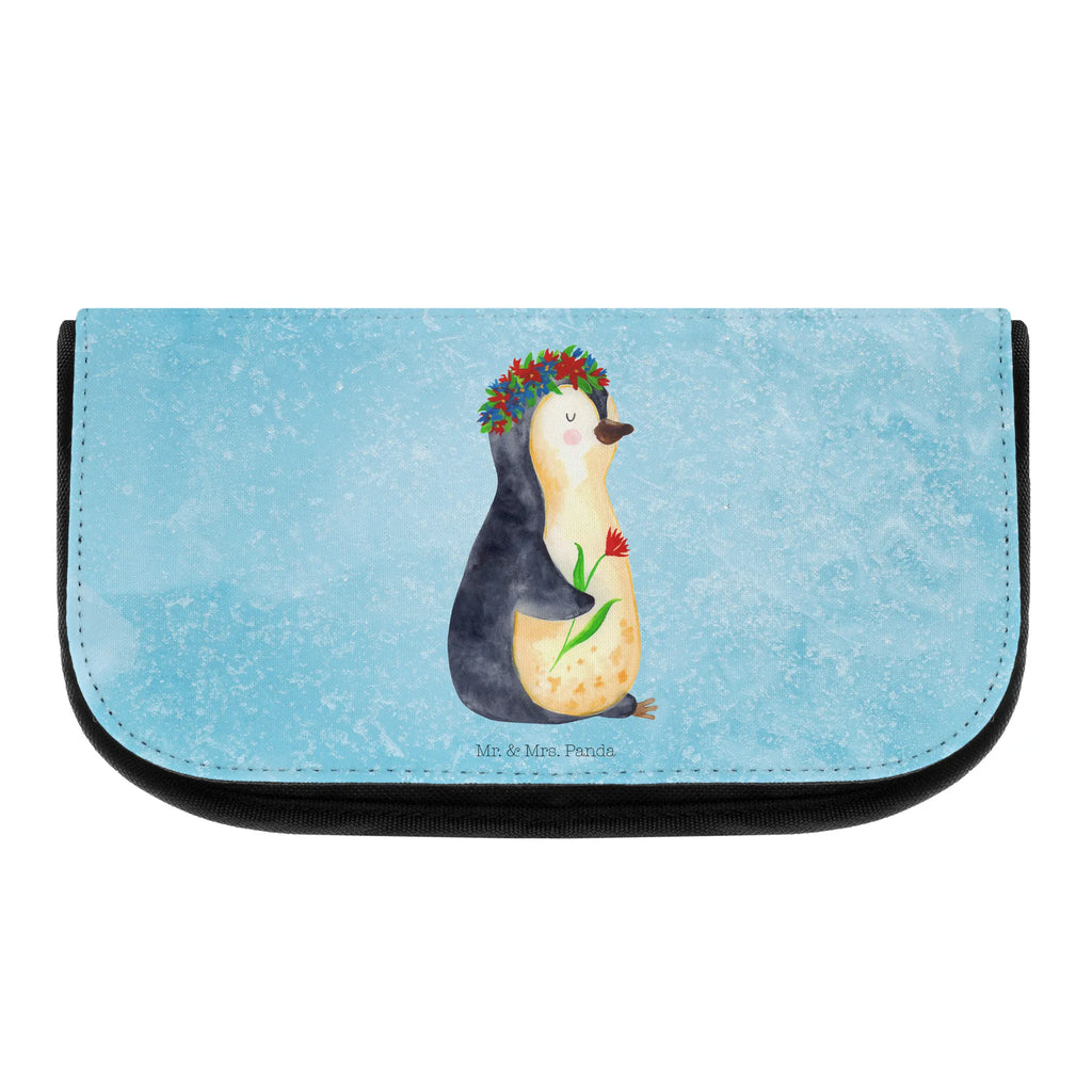 Kosmetiktasche Pinguin Blumen Kosmetikbeutel, Kulturtasche, Kulturbeutel, Schminktasche, Make-Up Tasche, Kosmetiktasche, Beauty Bag, Kosmetiktasche Damen, Make Up Tasche, Kosmetik Tasche, Kosmetiktasche Klein, Kleine Kosmetiktasche, Schminktasche Klein, Kosmetiktasche Mit Fächern, Schminktäschen, Schminke Tasche, Kosmetiktaschen Damen, Beauty Case, Schmink Täschchen, Pinguin, Pinguine, Blumenkranz, Universum, Leben, Wünsche, Ziele, Lebensziele, Motivation, Lebenslust, Liebeskummer, Geschenkidee