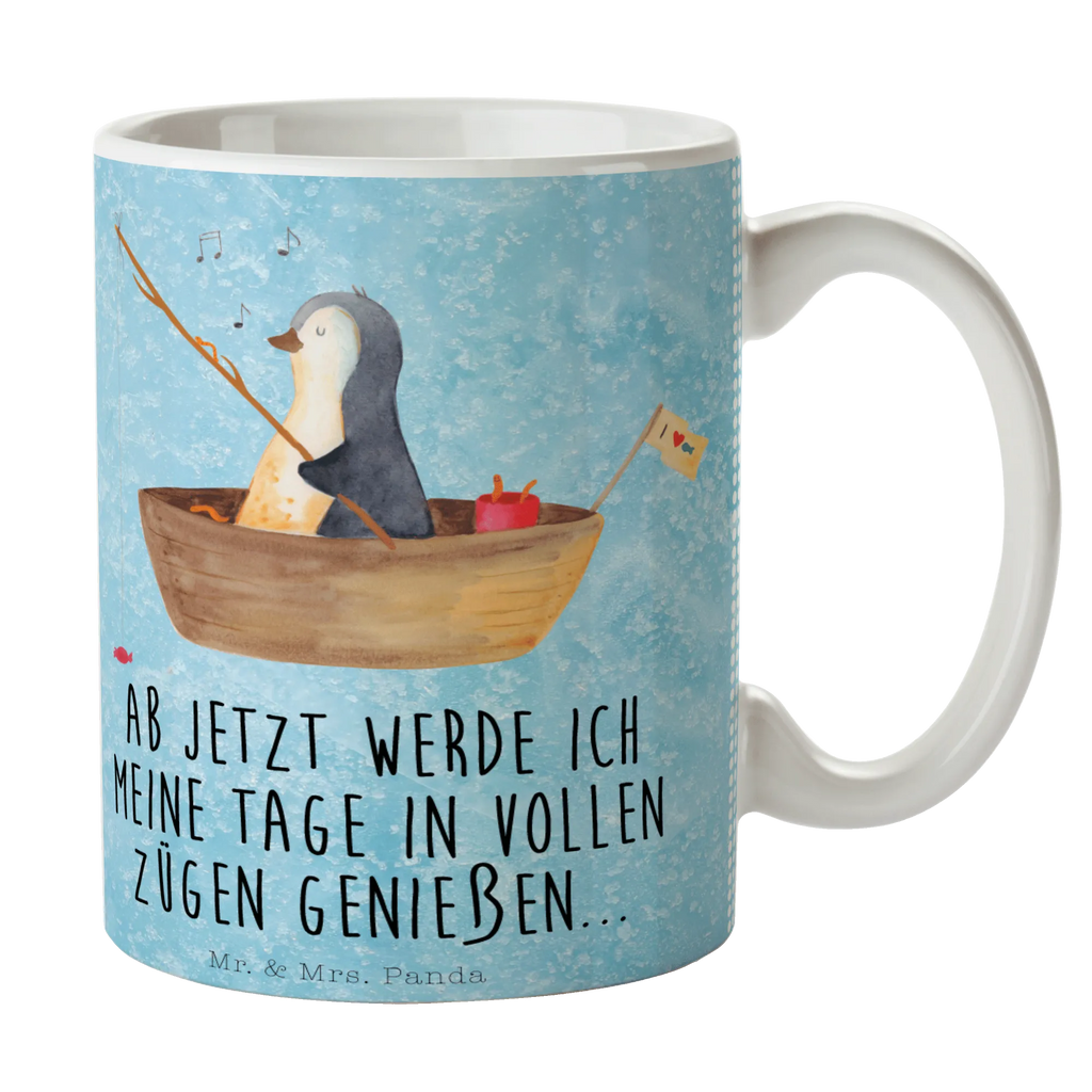 Tasse Pinguin Angelboot Tasse, Kaffeetasse, Teetasse, Becher, Kaffeebecher, Teebecher, Keramiktasse, Porzellantasse, Büro Tasse, Geschenk Tasse, Tasse Sprüche, Tasse Motive, Kaffeetassen, Tasse bedrucken, Designer Tasse, Cappuccino Tassen, Schöne Teetassen, Pinguin, Pinguine, Angeln, Boot, Angelboot, Lebenslust, Leben, genießen, Motivation, Neustart, Neuanfang, Trennung, Scheidung, Geschenkidee Liebeskummer