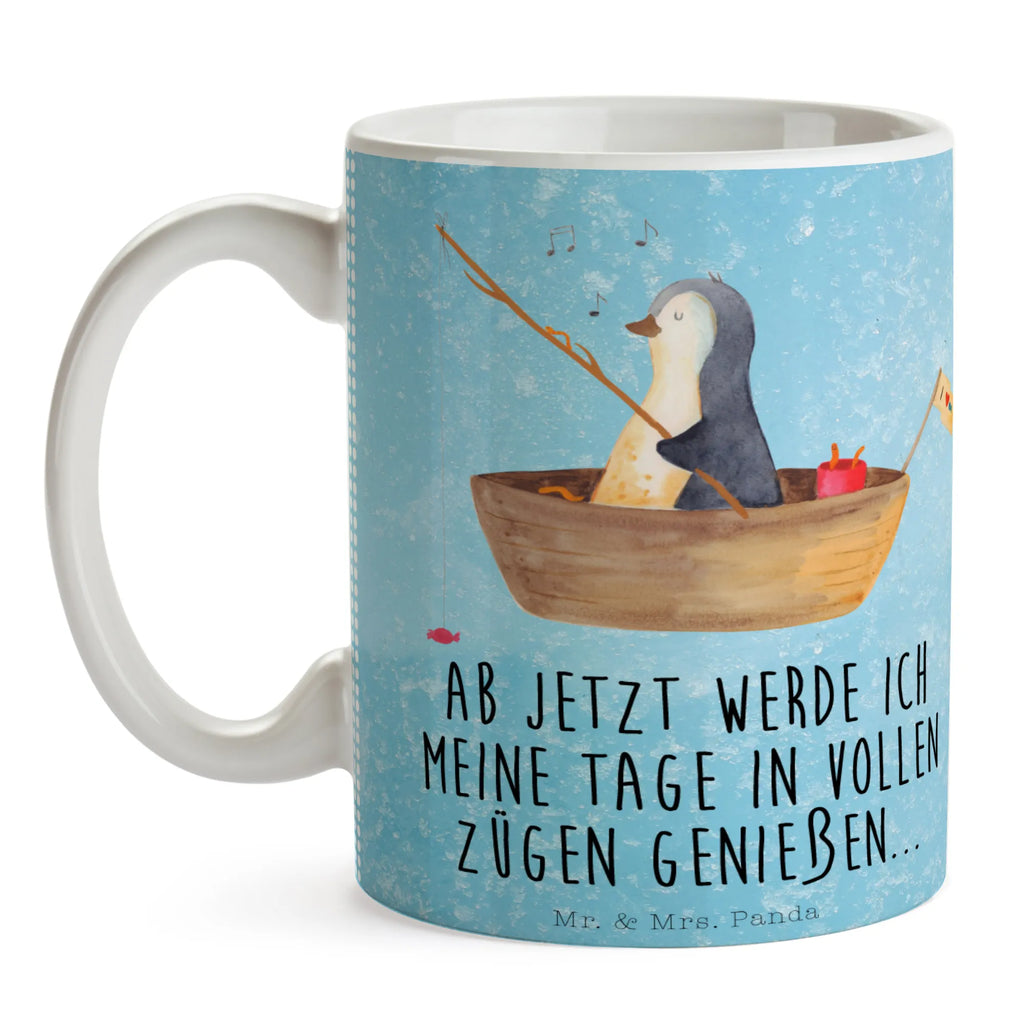 Tasse Pinguin Angelboot Tasse, Kaffeetasse, Teetasse, Becher, Kaffeebecher, Teebecher, Keramiktasse, Porzellantasse, Büro Tasse, Geschenk Tasse, Tasse Sprüche, Tasse Motive, Kaffeetassen, Tasse bedrucken, Designer Tasse, Cappuccino Tassen, Schöne Teetassen, Pinguin, Pinguine, Angeln, Boot, Angelboot, Lebenslust, Leben, genießen, Motivation, Neustart, Neuanfang, Trennung, Scheidung, Geschenkidee Liebeskummer