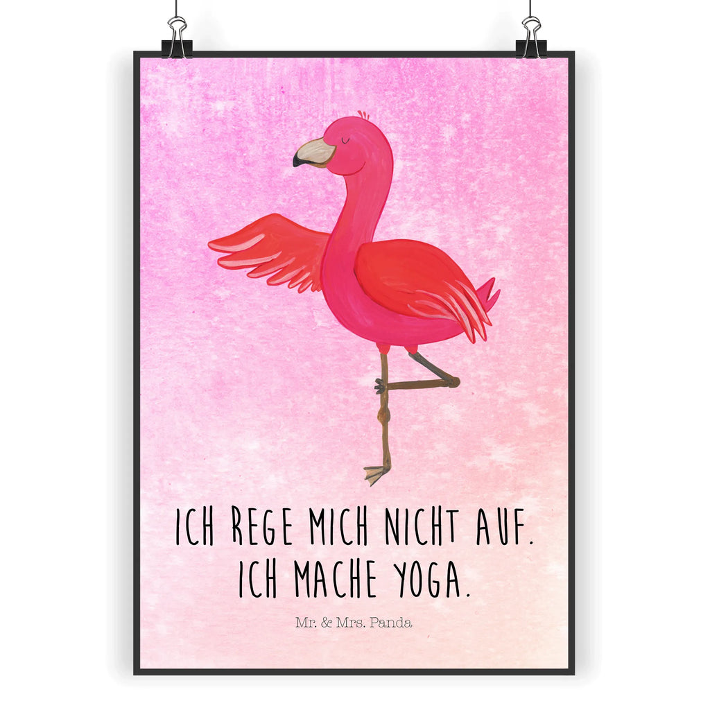 Poster Flamingo Yoga Poster, Wandposter, Bild, Wanddeko, Küchenposter, Kinderposter, Wanddeko Bild, Raumdekoration, Wanddekoration, Handgemaltes Poster, Mr. & Mrs. Panda Poster, Designposter, Kunstdruck, Posterdruck, Flamingo, Vogel, Yoga, Namaste, Achtsamkeit, Yoga-Übung, Entspannung, Ärger, Aufregen, Tiefenentspannung