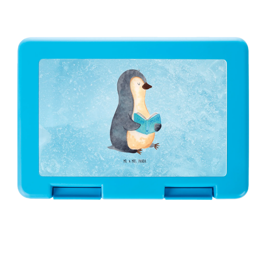 Brotdose Pinguin Buch Brotbox, Snackbox, Lunch box, Butterbrotdose, Brotzeitbox, Pinguin, Pinguine, Buch, Lesen, Bücherwurm, Nichtstun, Faulenzen, Ferien, Urlaub, Freizeit