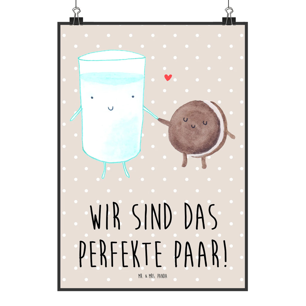 Poster Milch Keks Poster, Wandposter, Bild, Wanddeko, Küchenposter, Kinderposter, Wanddeko Bild, Raumdekoration, Wanddekoration, Handgemaltes Poster, Mr. & Mrs. Panda Poster, Designposter, Kunstdruck, Posterdruck, Tiermotive, Gute Laune, lustige Sprüche, Tiere, Milk, Cookie, Milch, Keks, Kekse, Kaffee, Einladung Frühstück, Motiv süß, romantisch, perfektes Paar