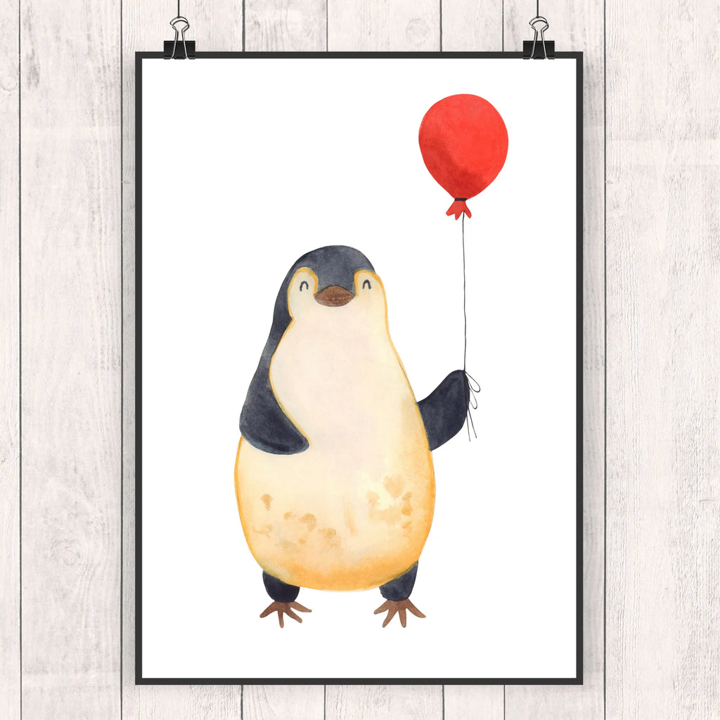 Poster Pinguin Luftballon Poster, Wandposter, Bild, Wanddeko, Küchenposter, Kinderposter, Wanddeko Bild, Raumdekoration, Wanddekoration, Handgemaltes Poster, Mr. & Mrs. Panda Poster, Designposter, Kunstdruck, Posterdruck, Pinguin, Pinguine, Luftballon, Tagträume, Lebenslust, Geschenk Freundin, Geschenkidee, beste Freundin, Motivation, Neustart, neues Leben, Liebe, Glück