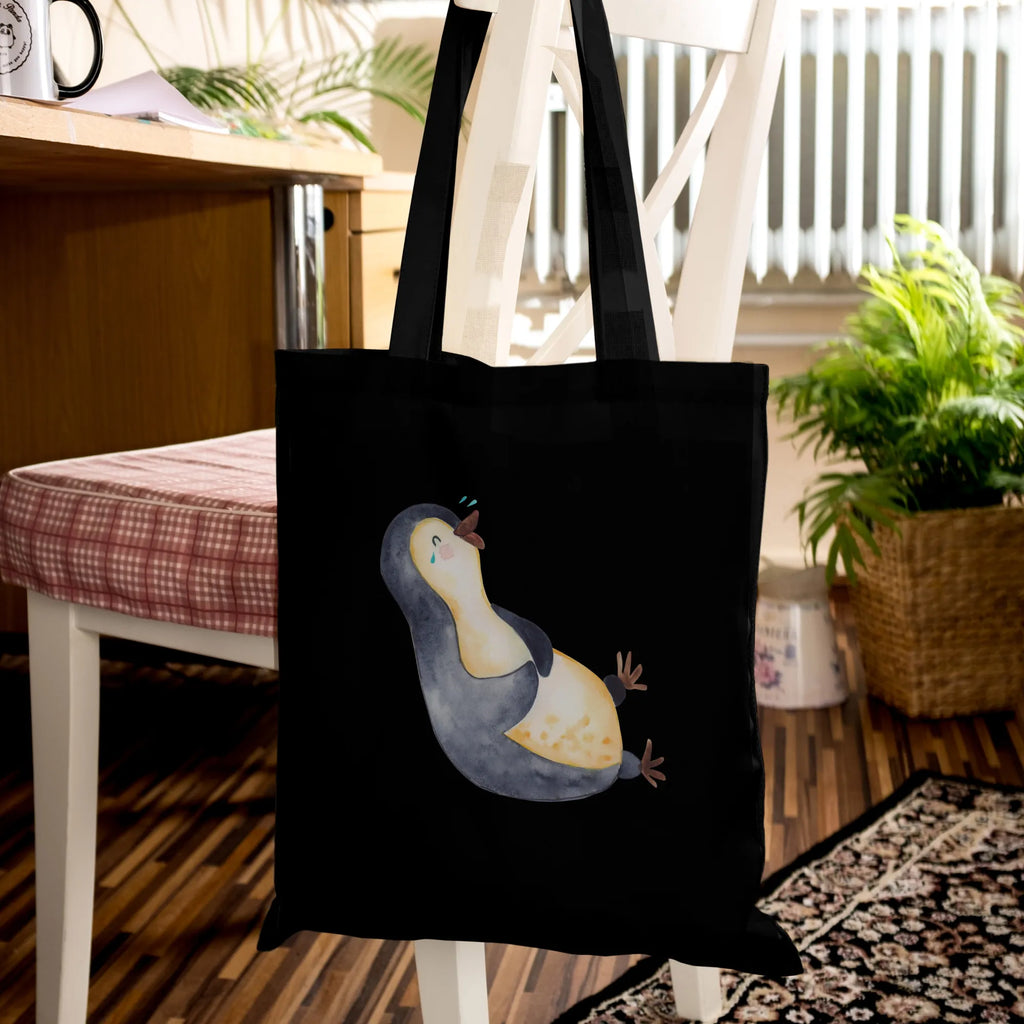 Tragetasche Pinguin Lachen Beuteltasche, Beutel, Einkaufstasche, Jutebeutel, Stoffbeutel, Tasche, Shopper, Umhängetasche, Strandtasche, Schultertasche, Stofftasche, Tragetasche, Badetasche, Jutetasche, Einkaufstüte, Laptoptasche, Pinguin, Pinguine, lustiger Spruch, Optimismus, Fröhlich, Lachen, Humor, Fröhlichkeit