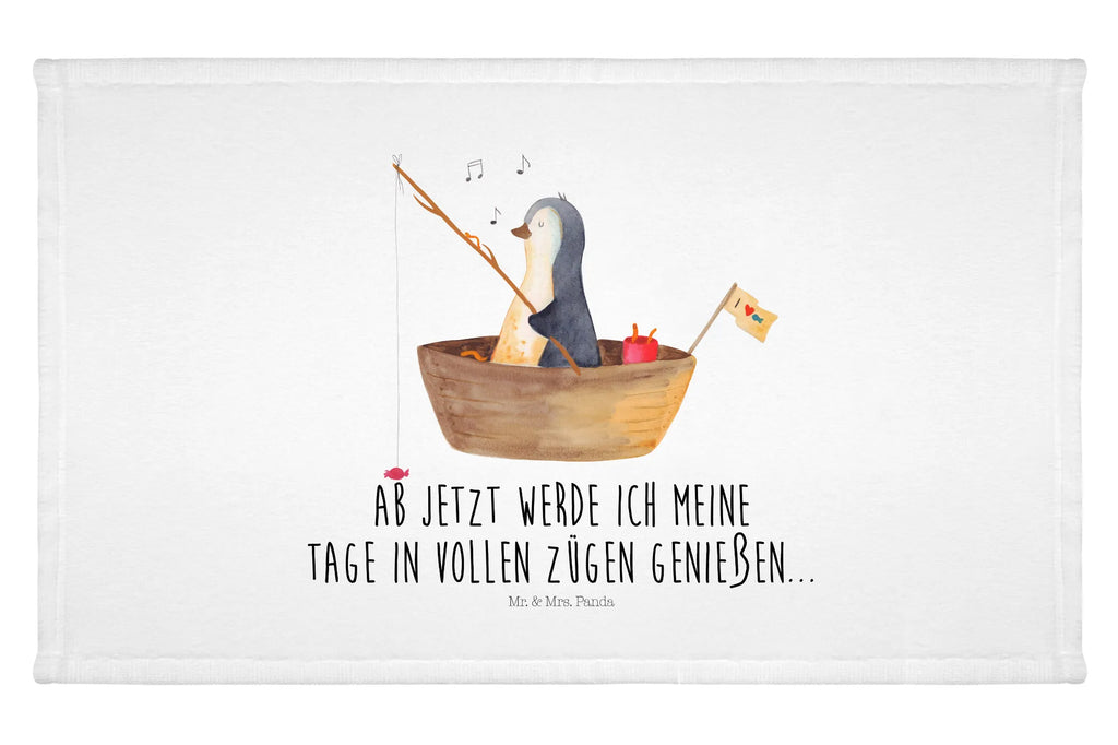 Handtuch Pinguin Angelboot Handtuch, Badehandtuch, Badezimmer, Handtücher, groß, Kinder, Baby, Pinguin, Pinguine, Angeln, Boot, Angelboot, Lebenslust, Leben, genießen, Motivation, Neustart, Neuanfang, Trennung, Scheidung, Geschenkidee Liebeskummer