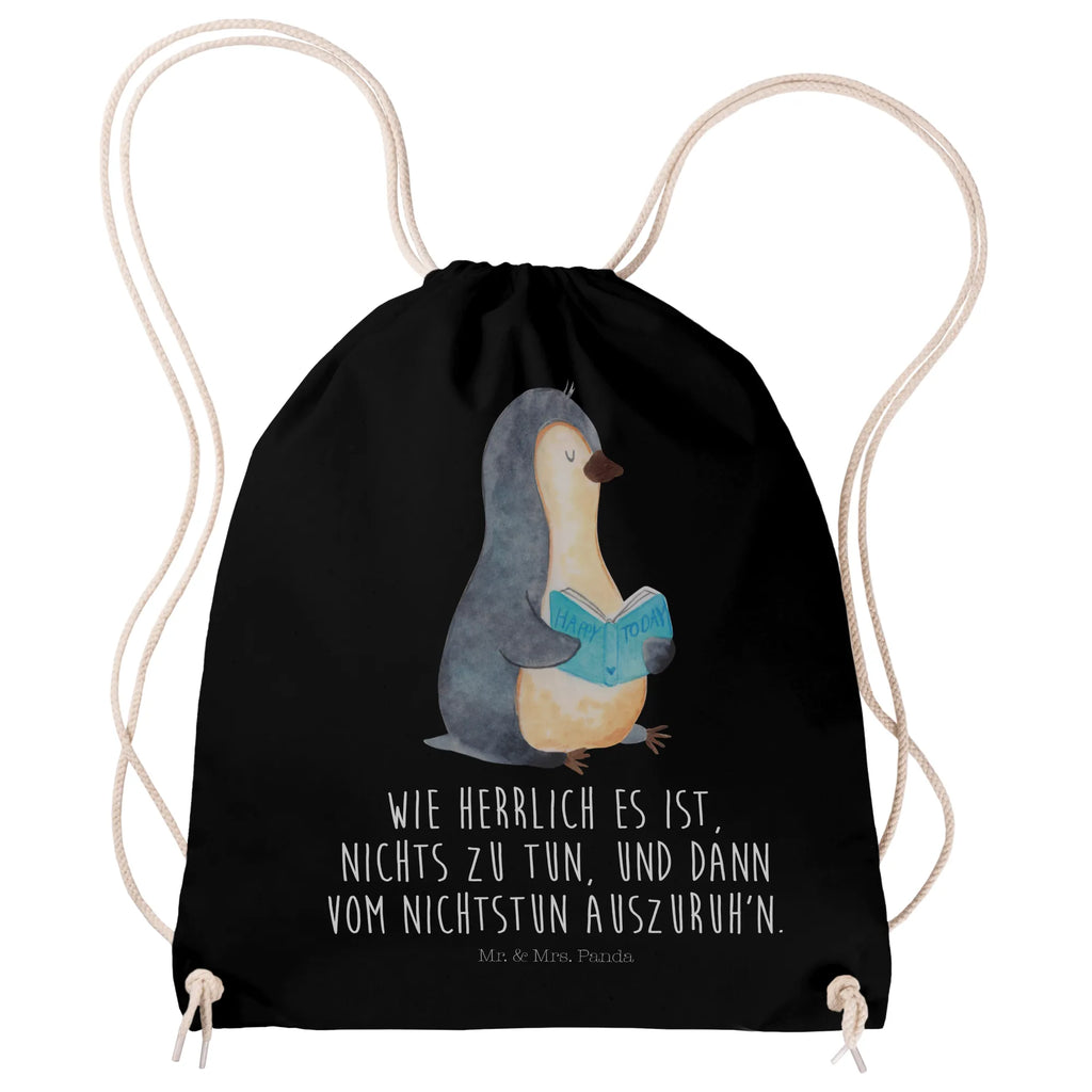 Sportbeutel Pinguin Buch Sportbeutel, Turnbeutel, Beutel, Sporttasche, Tasche, Stoffbeutel, Sportbeutel Kinder, Gymsack, Beutel Rucksack, Kleine Sporttasche, Sportzubehör, Turnbeutel Baumwolle, Pinguin, Pinguine, Buch, Lesen, Bücherwurm, Nichtstun, Faulenzen, Ferien, Urlaub, Freizeit