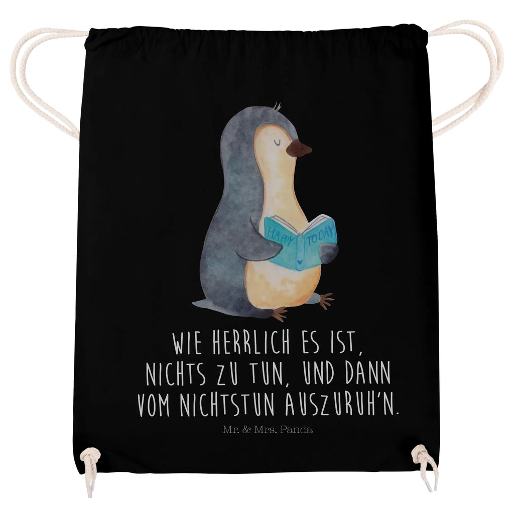 Sportbeutel Pinguin Buch Sportbeutel, Turnbeutel, Beutel, Sporttasche, Tasche, Stoffbeutel, Sportbeutel Kinder, Gymsack, Beutel Rucksack, Kleine Sporttasche, Sportzubehör, Turnbeutel Baumwolle, Pinguin, Pinguine, Buch, Lesen, Bücherwurm, Nichtstun, Faulenzen, Ferien, Urlaub, Freizeit