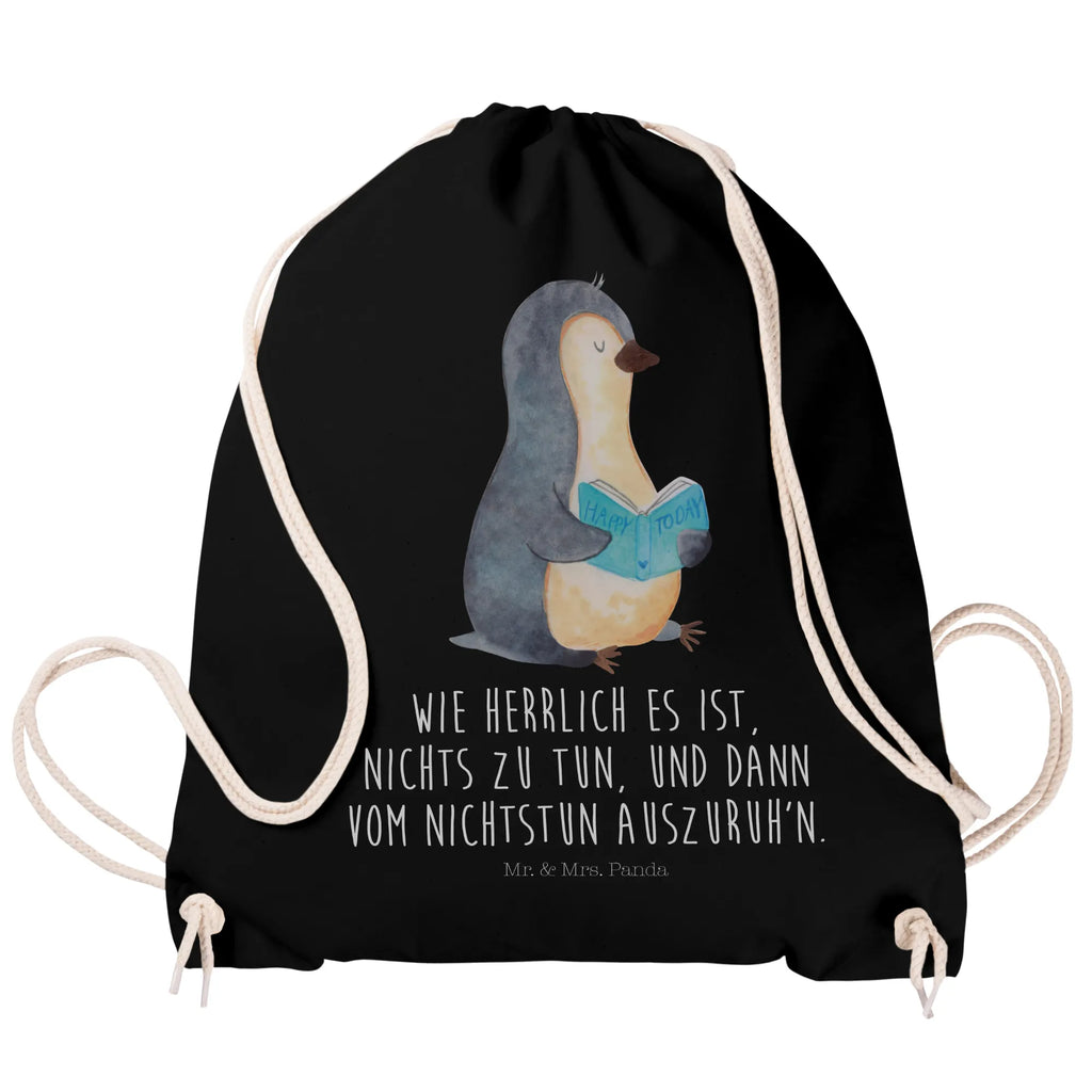 Sportbeutel Pinguin Buch Sportbeutel, Turnbeutel, Beutel, Sporttasche, Tasche, Stoffbeutel, Sportbeutel Kinder, Gymsack, Beutel Rucksack, Kleine Sporttasche, Sportzubehör, Turnbeutel Baumwolle, Pinguin, Pinguine, Buch, Lesen, Bücherwurm, Nichtstun, Faulenzen, Ferien, Urlaub, Freizeit