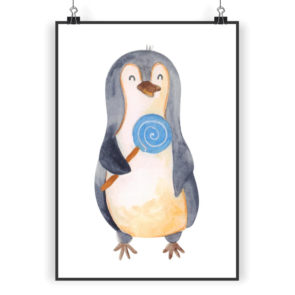 Poster Pinguin Lolli Poster, Wandposter, Bild, Wanddeko, Küchenposter, Kinderposter, Wanddeko Bild, Raumdekoration, Wanddekoration, Handgemaltes Poster, Mr. & Mrs. Panda Poster, Designposter, Kunstdruck, Posterdruck, Pinguin, Pinguine, Lolli, Süßigkeiten, Blödsinn, Spruch, Rebell, Gauner, Ganove, Rabauke