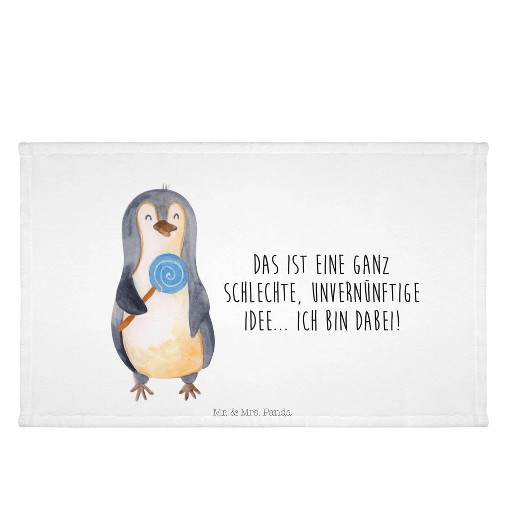 Handtuch Pinguin Lolli Handtuch, Badehandtuch, Badezimmer, Handtücher, groß, Kinder, Baby, Pinguin, Pinguine, Lolli, Süßigkeiten, Blödsinn, Spruch, Rebell, Gauner, Ganove, Rabauke