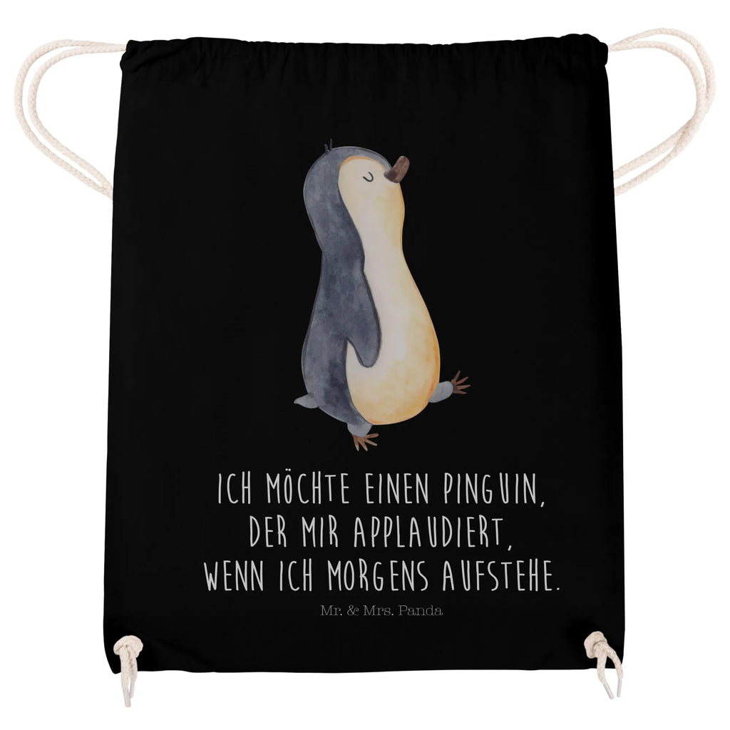 Sportbeutel Pinguin marschierend Sportbeutel, Turnbeutel, Beutel, Sporttasche, Tasche, Stoffbeutel, Sportbeutel Kinder, Gymsack, Beutel Rucksack, Kleine Sporttasche, Sportzubehör, Turnbeutel Baumwolle, Pinguin, Pinguine, Frühaufsteher, Langschläfer, Bruder, Schwester, Familie