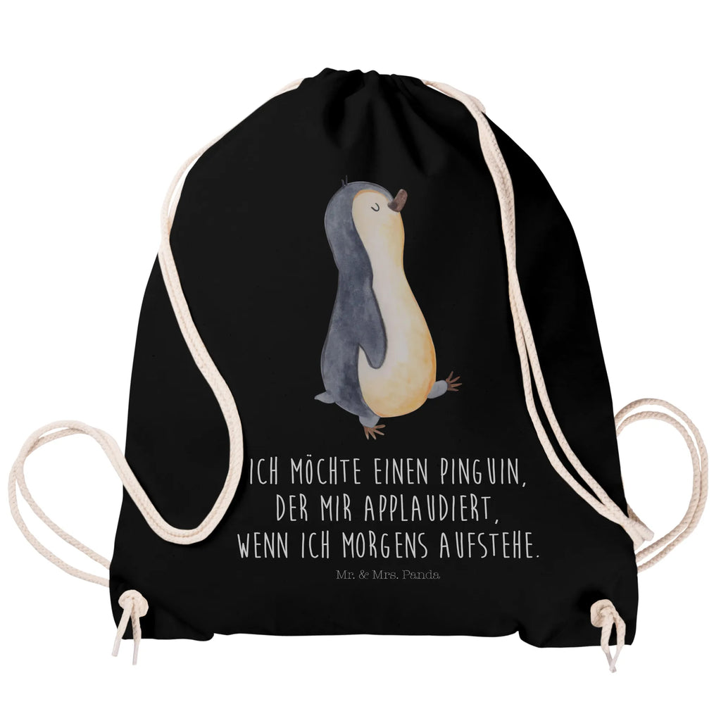 Sportbeutel Pinguin marschierend Sportbeutel, Turnbeutel, Beutel, Sporttasche, Tasche, Stoffbeutel, Sportbeutel Kinder, Gymsack, Beutel Rucksack, Kleine Sporttasche, Sportzubehör, Turnbeutel Baumwolle, Pinguin, Pinguine, Frühaufsteher, Langschläfer, Bruder, Schwester, Familie