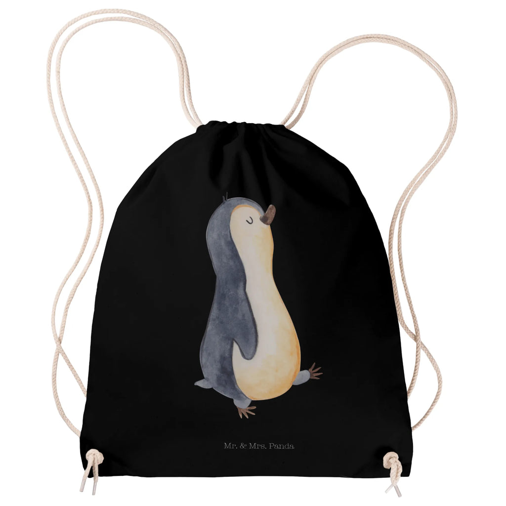 Sportbeutel Pinguin marschierend Sportbeutel, Turnbeutel, Beutel, Sporttasche, Tasche, Stoffbeutel, Sportbeutel Kinder, Gymsack, Beutel Rucksack, Kleine Sporttasche, Sportzubehör, Turnbeutel Baumwolle, Pinguin, Pinguine, Frühaufsteher, Langschläfer, Bruder, Schwester, Familie