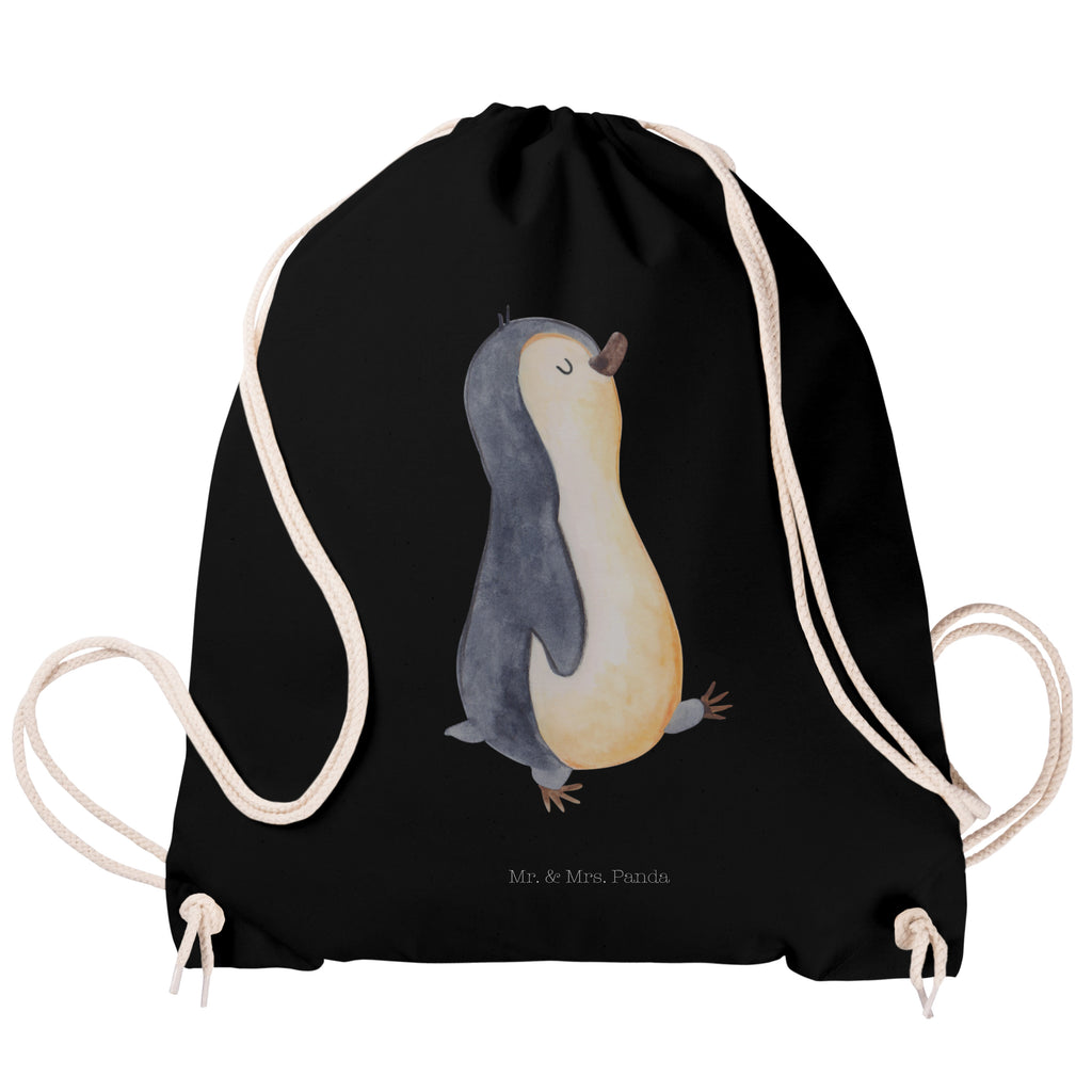 Sportbeutel Pinguin marschierend Sportbeutel, Turnbeutel, Beutel, Sporttasche, Tasche, Stoffbeutel, Sportbeutel Kinder, Gymsack, Beutel Rucksack, Kleine Sporttasche, Sportzubehör, Turnbeutel Baumwolle, Pinguin, Pinguine, Frühaufsteher, Langschläfer, Bruder, Schwester, Familie