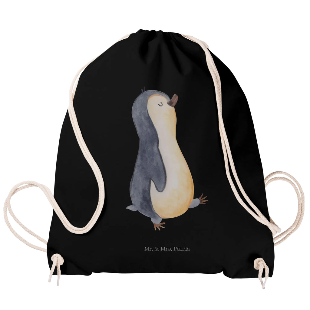 Sportbeutel Pinguin marschierend Sportbeutel, Turnbeutel, Beutel, Sporttasche, Tasche, Stoffbeutel, Sportbeutel Kinder, Gymsack, Beutel Rucksack, Kleine Sporttasche, Sportzubehör, Turnbeutel Baumwolle, Pinguin, Pinguine, Frühaufsteher, Langschläfer, Bruder, Schwester, Familie