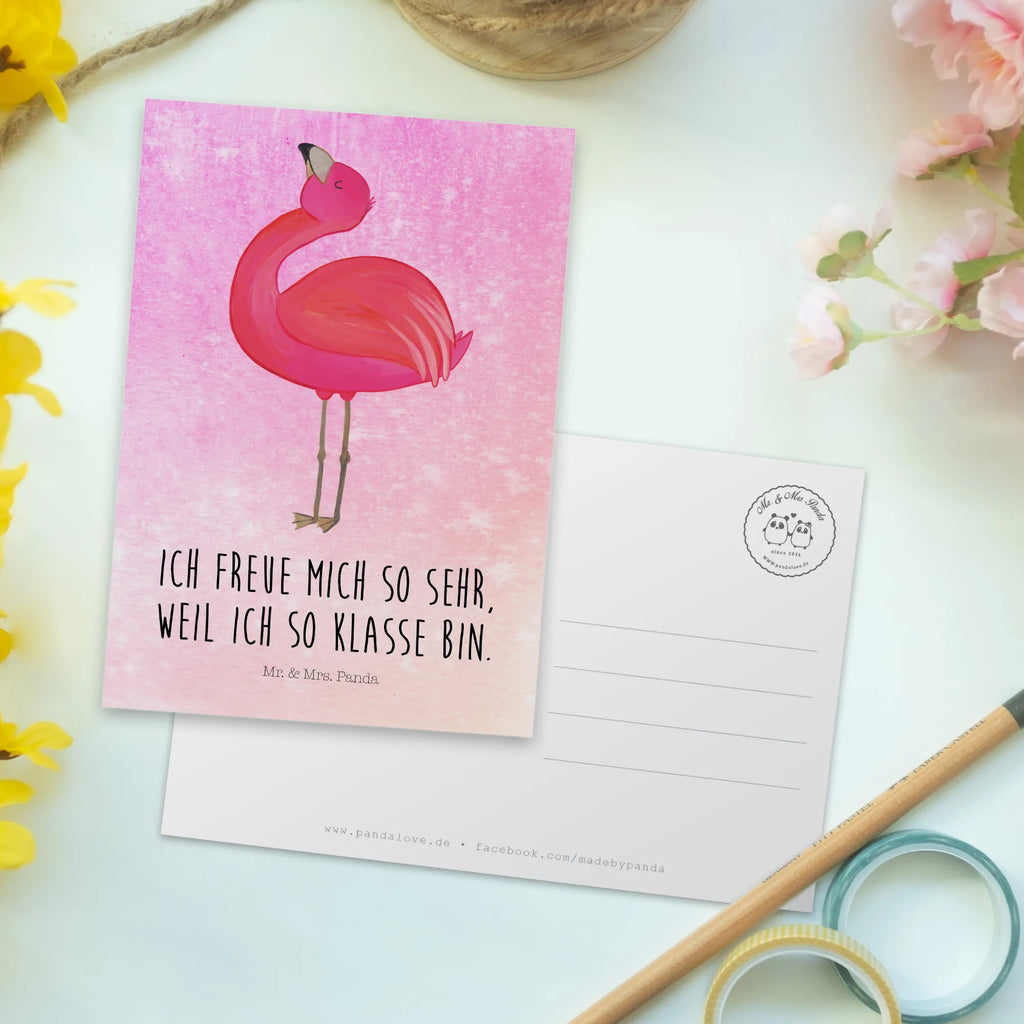 Postkarte Flamingo Stolz Postkarte, Karte, Geschenkkarte, Grußkarte, Einladung, Ansichtskarte, Geburtstagskarte, Einladungskarte, Dankeskarte, Ansichtskarten, Einladung Geburtstag, Einladungskarten Geburtstag, Flamingo, stolz, Freude, Selbstliebe, Selbstakzeptanz, Freundin, beste Freundin, Tochter, Mama, Schwester