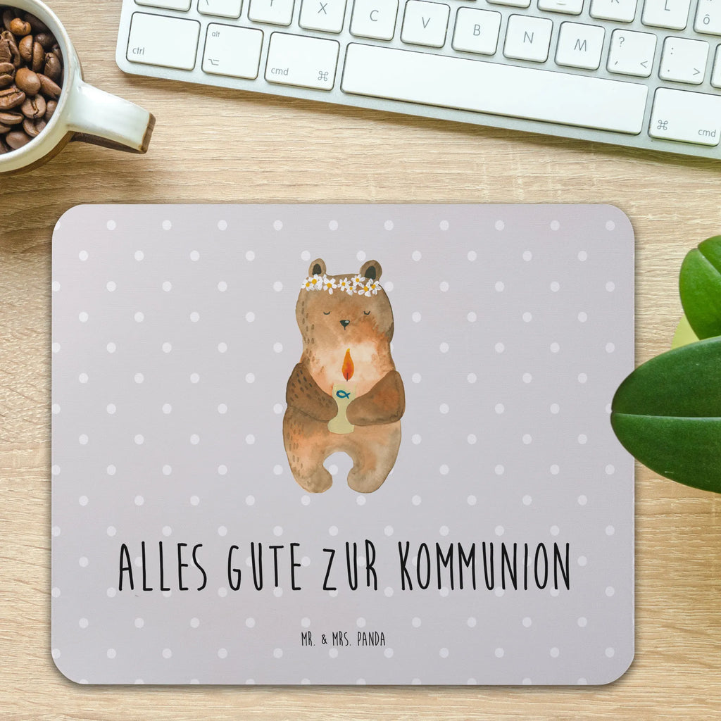 Mauspad Bär Kommunion Mousepad, Computer zubehör, Büroausstattung, PC Zubehör, Arbeitszimmer, Mauspad, Einzigartiges Mauspad, Designer Mauspad, Mausunterlage, Mauspad Büro, Bär, Teddy, Teddybär, Kommunion, Gottes Segen, Taufkerze, katholisch