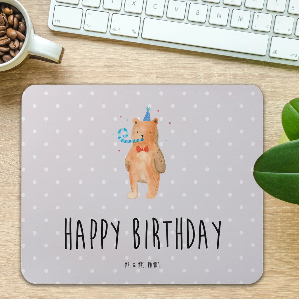 Mauspad Bär Geburtstag Mousepad, Computer zubehör, Büroausstattung, PC Zubehör, Arbeitszimmer, Mauspad, Einzigartiges Mauspad, Designer Mauspad, Mausunterlage, Mauspad Büro, Bär, Teddy, Teddybär, Happy Birthday, Alles Gute, Glückwunsch, Geburtstag