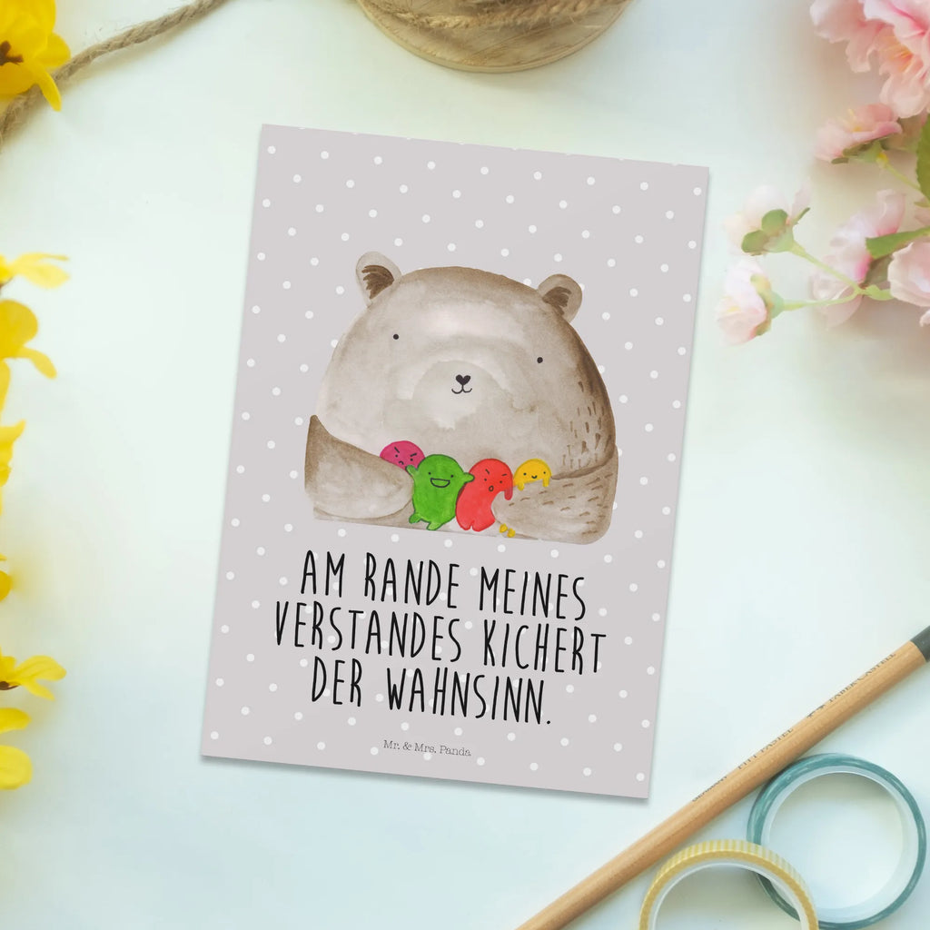 Postkarte Bär Gefühl Postkarte, Karte, Geschenkkarte, Grußkarte, Einladung, Ansichtskarte, Geburtstagskarte, Einladungskarte, Dankeskarte, Ansichtskarten, Einladung Geburtstag, Einladungskarten Geburtstag, Bär, Teddy, Teddybär, Wahnsinn, Verrückt, Durchgedreht